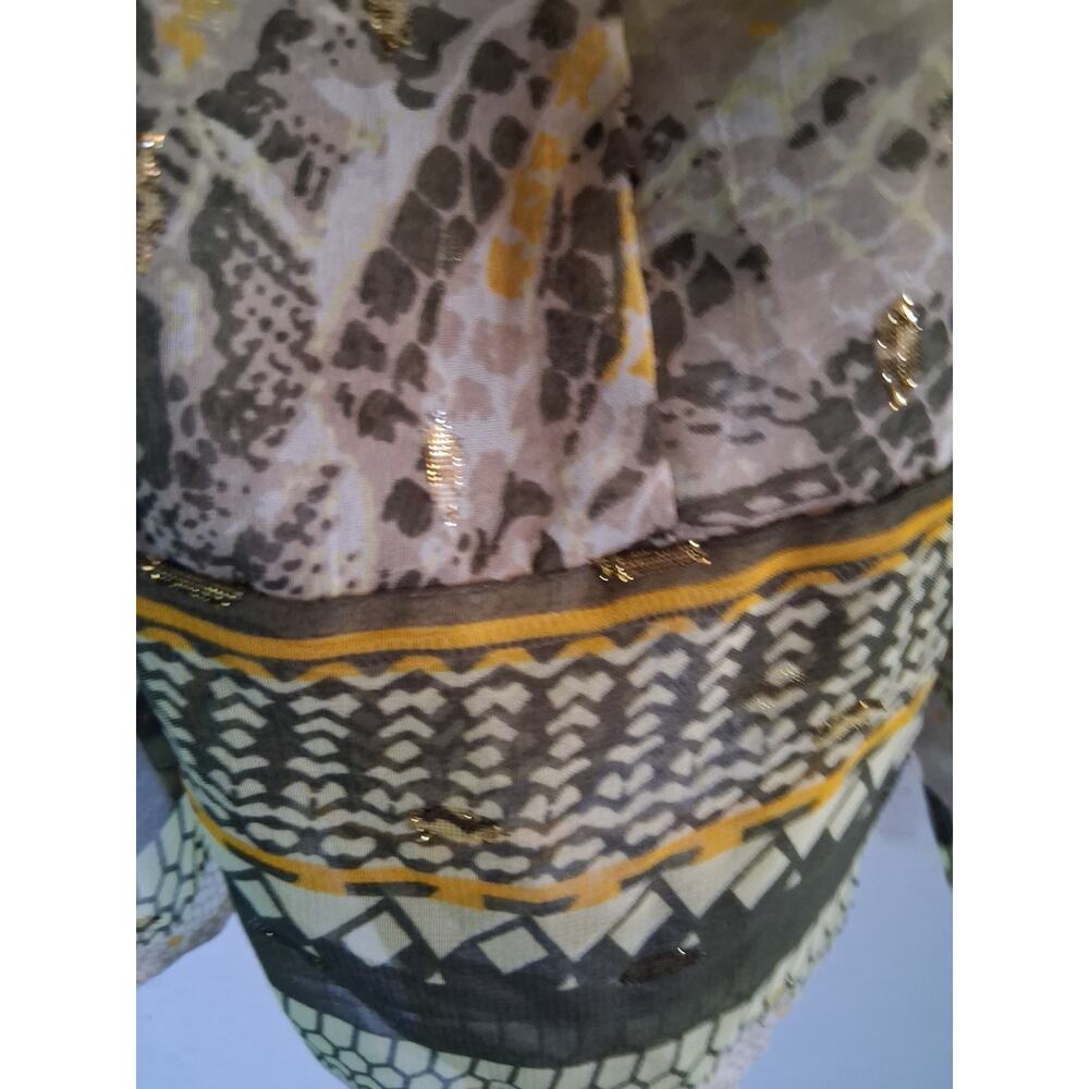 blue island Olive & Yellow Printed Boho Dress - Picture 6 of 9